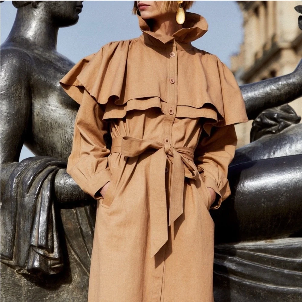 Elegant Tan Trench Coat - Picture 1 of 11